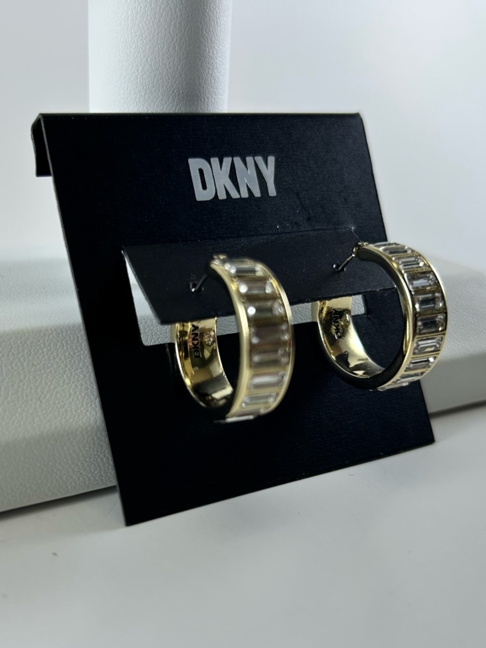 DKNY Gold Tone Cross Stud Earrings - Gold - Picture 2 of 7